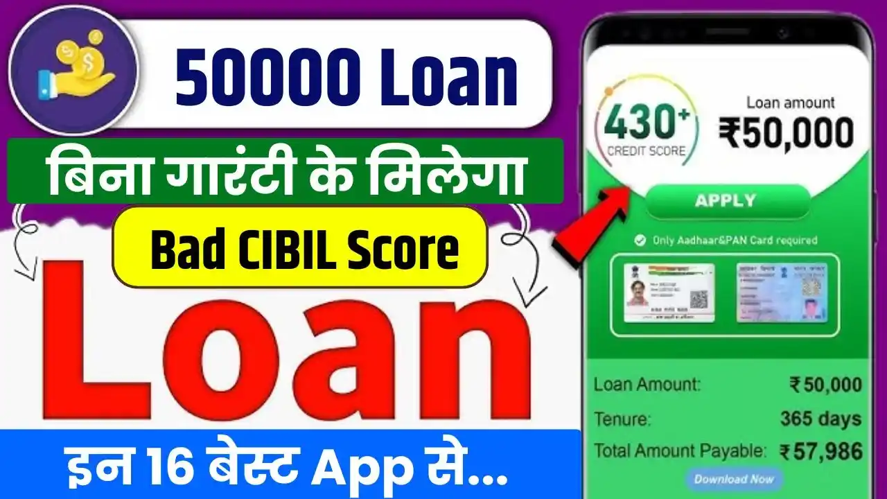 Bad CIBIL Score 50000 Loan Apply